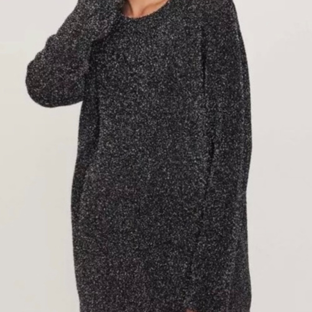 Maje Sweater Metallic Mini Dress Holiday NYE Trendy Sz S